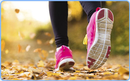 young girl jogging outside