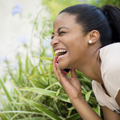 A girl laughing