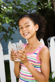 A glass of water.