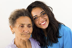 A girl and her grandmother.