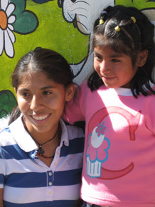 Ana Dodson with Peruvian child