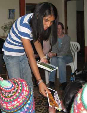 Ana Dodson working with children